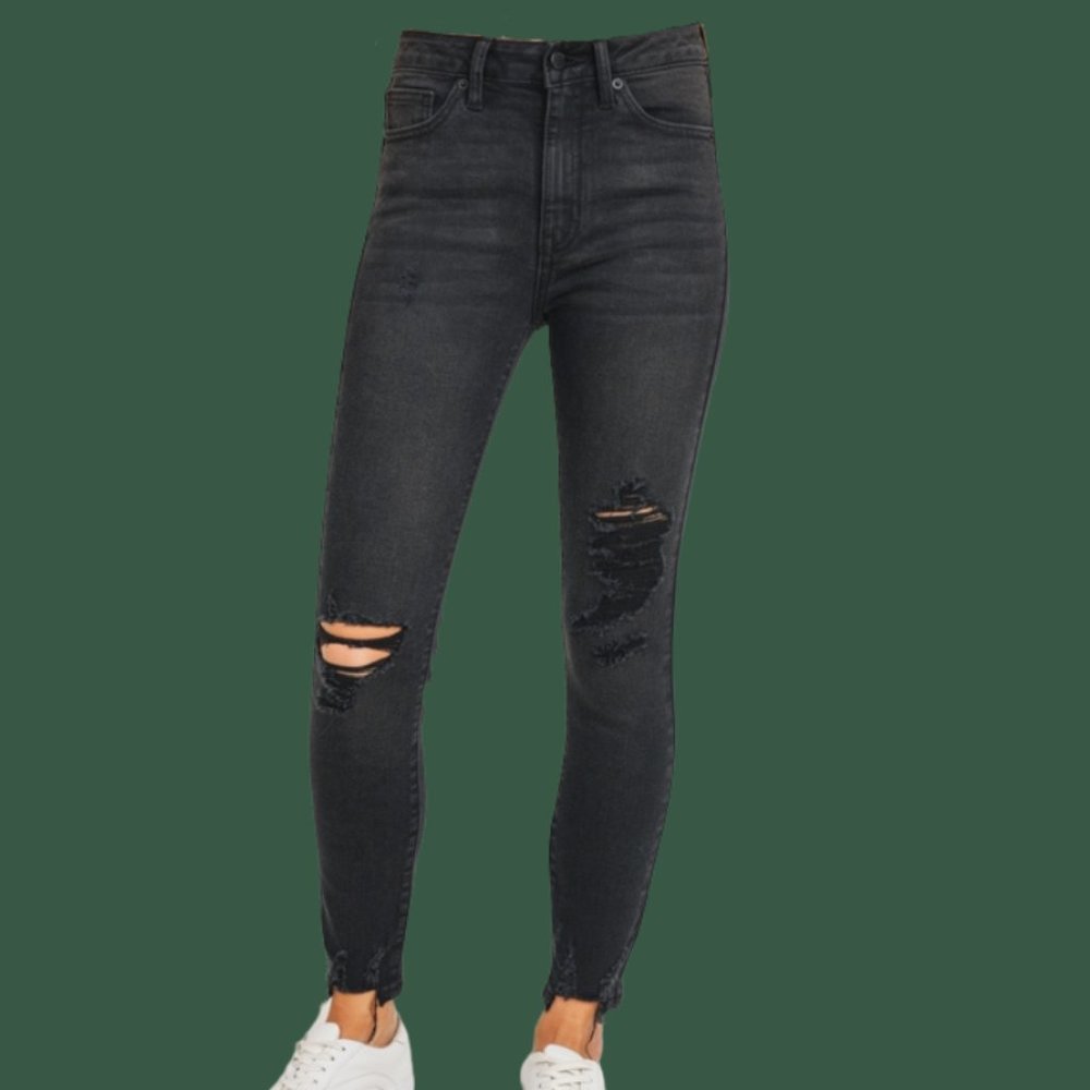 Just USA - Washed Black - Skinny Jeans - Ripped